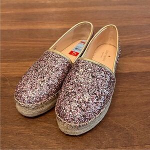 Kate Spade Pink Glitter Espadrilles